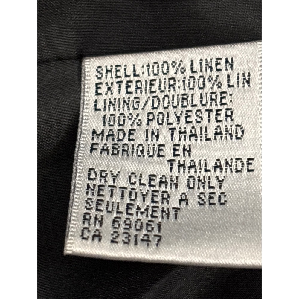Talbots Petites Black 100% Irish Linen Blazer Jacket Size 2P 
A1106 - Picture 4 of 4